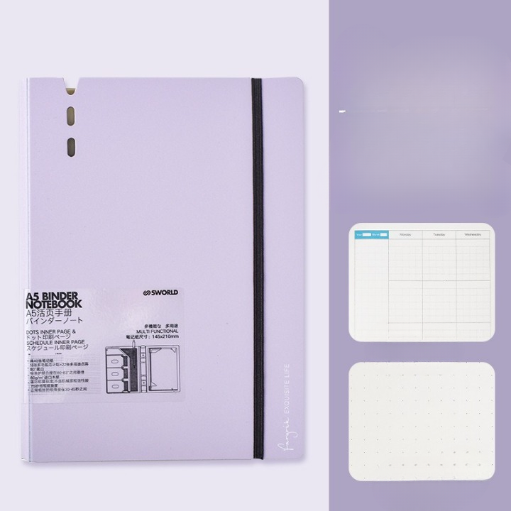 Elastic Closure Hard Cover A5 Binder And Notebook