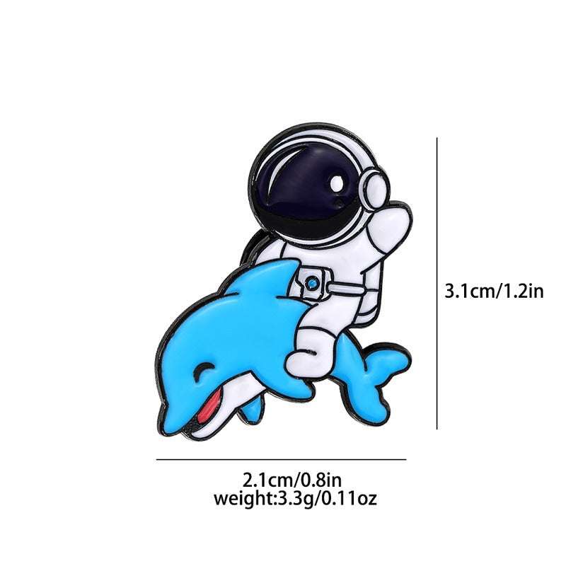 Creative Japanese Spaceship Astronaut Rocket Brouch And Enamel Pin