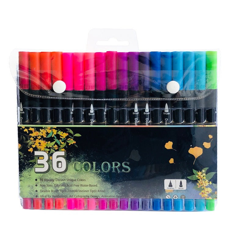 Double Tip Brush Marker set