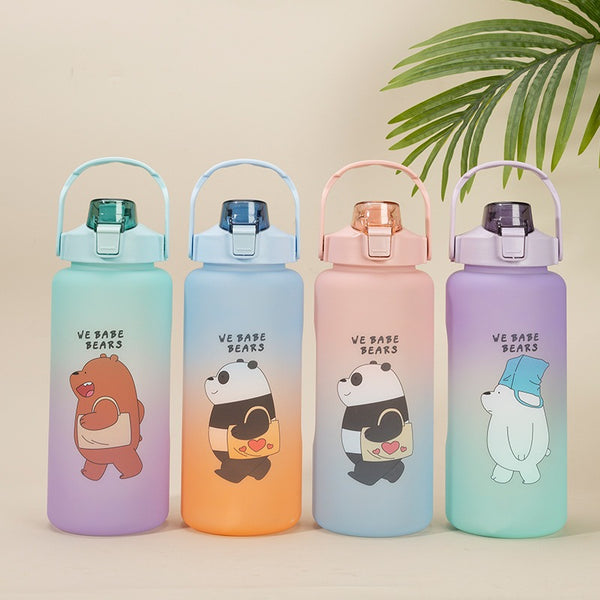 We Bare Bears Large Capacity 2000 ml Water Bottles and Sippers Cup