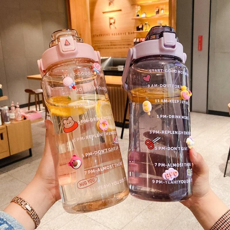 2L Large Plastic Bottle with Motivational Quotes