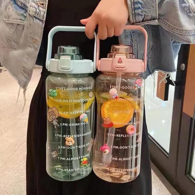 2L Large Plastic Bottle with Motivational Quotes