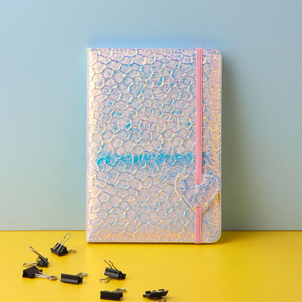 Marble Embossed Elastic Notebook Diary