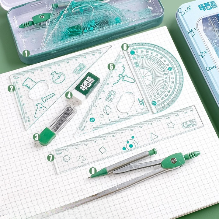 Basic Geometry School Stationery Set