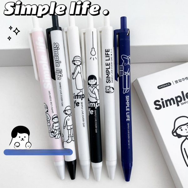 Simple Life Gel Pen - Set of 6