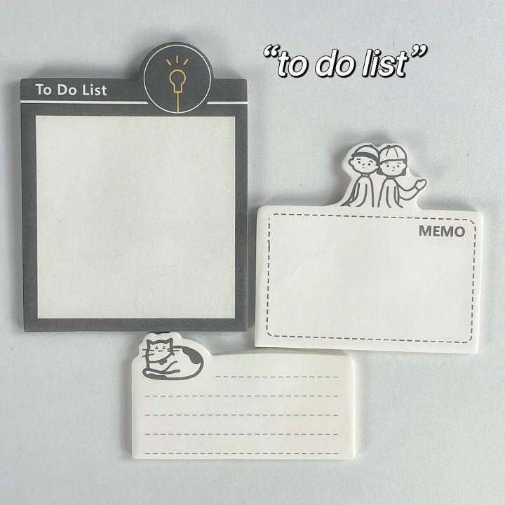 Creative Girly Inspired 3 in 1 Sticky Notes - Set of 4