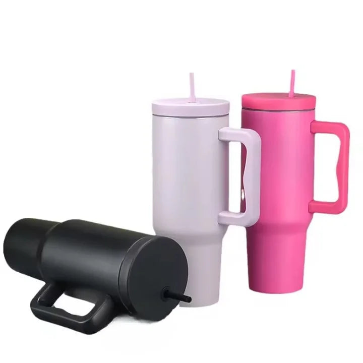 40oz Insulated Stainless Steel Vacuum Flask with Straw
