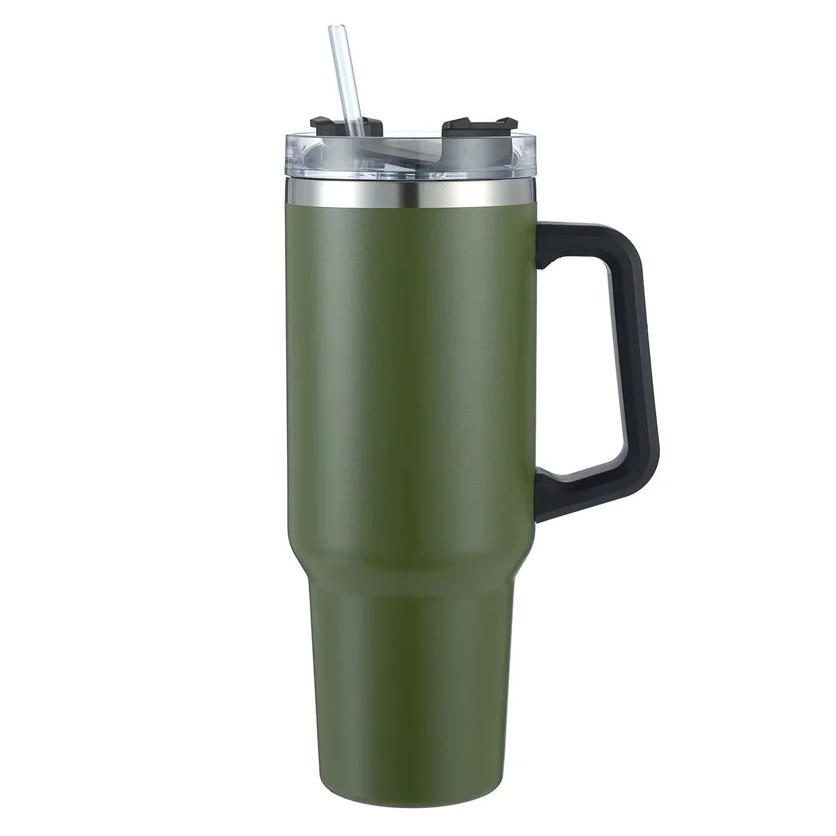 40oz Insulated Stainless Steel Tumbler with Straw - Green