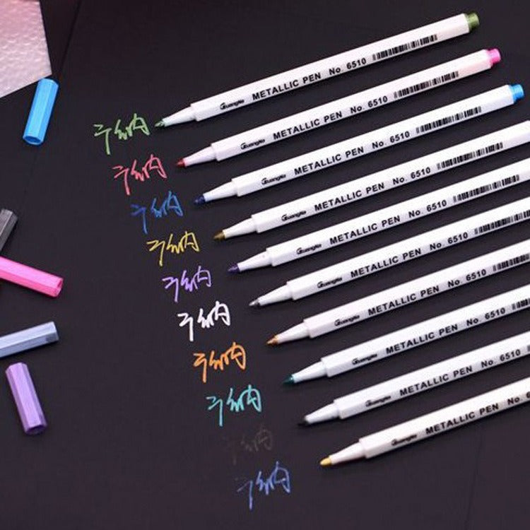 Metallic Color Marker Pen Pack of 12