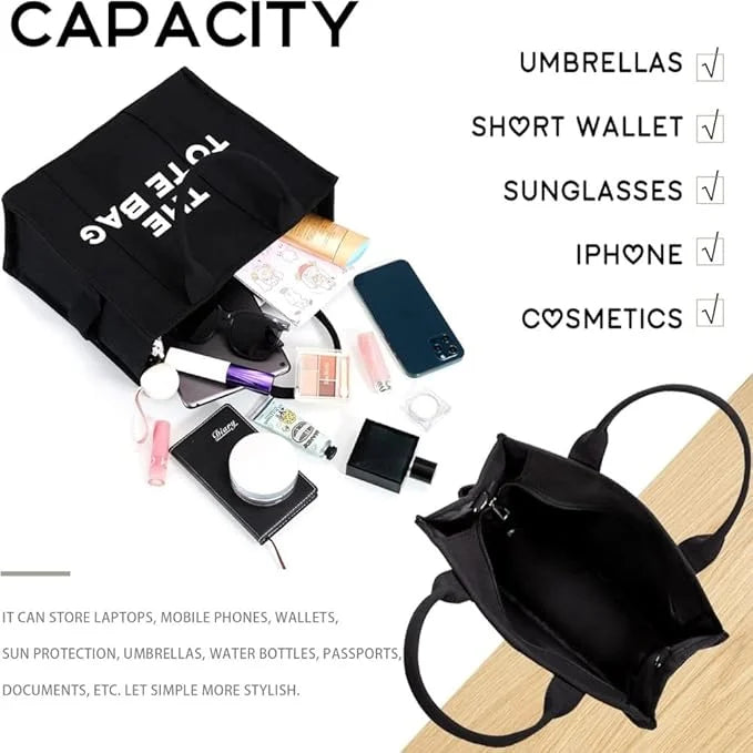 High Quality Canvas Boxed Tote and Shoulder Bag