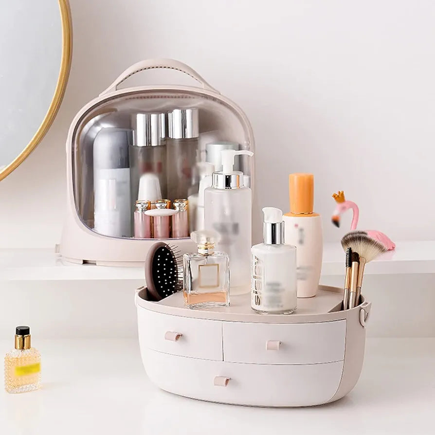 Makeup Storage Organizer Box - Ash White