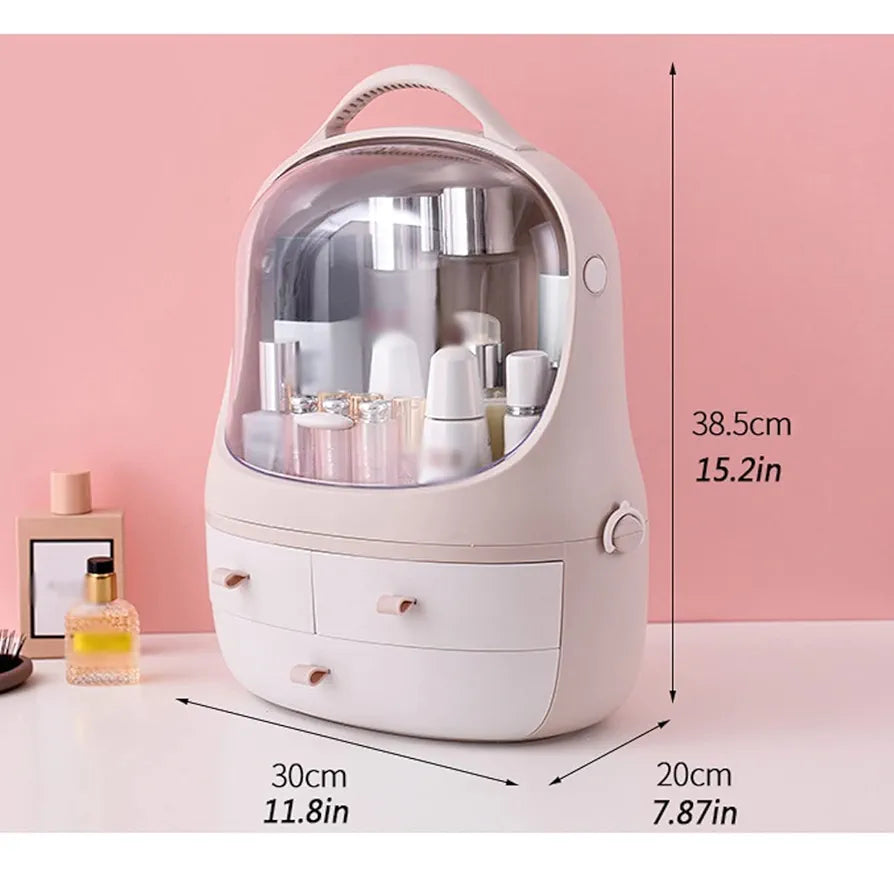 Makeup Storage Organizer Box - Ash White
