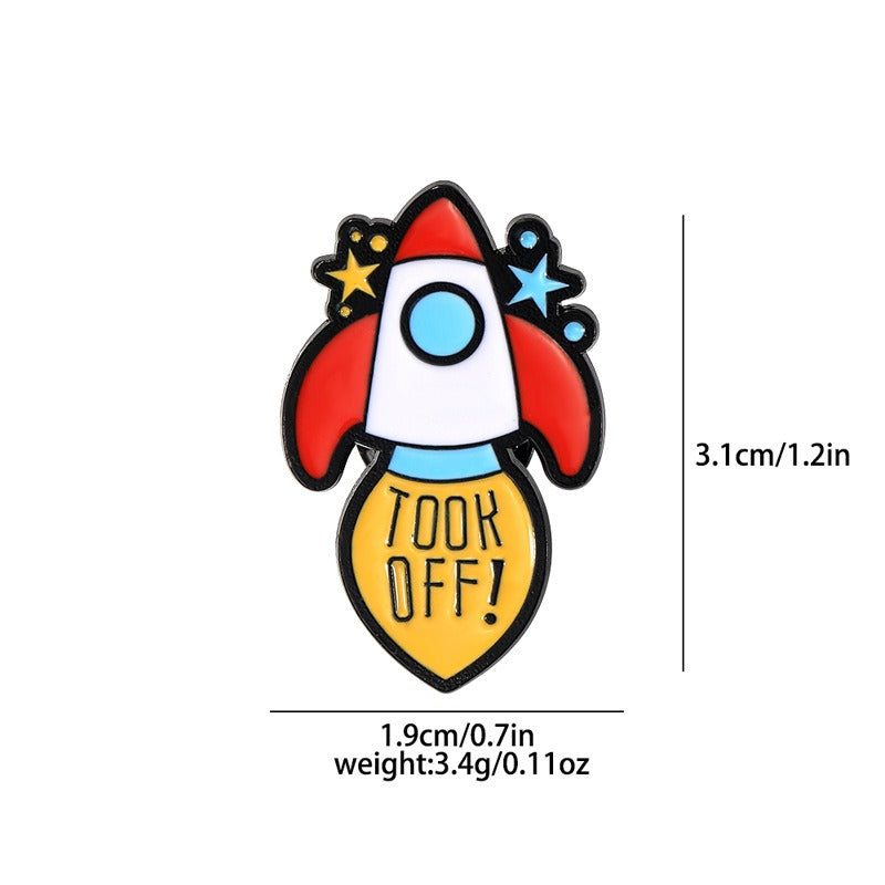 Creative Japanese Spaceship Astronaut Rocket Brouch And Enamel Pin