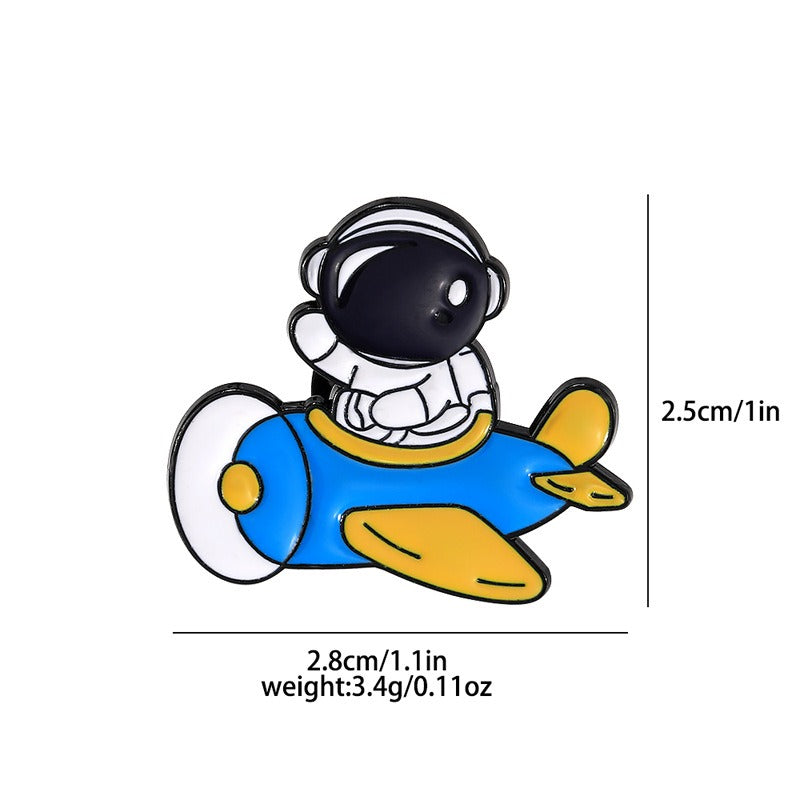 Creative Japanese Spaceship Astronaut Rocket Brouch And Enamel Pin