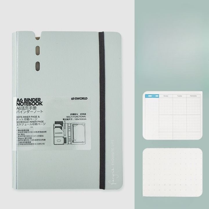 Elastic Closure Hard Cover A5 Binder And Notebook