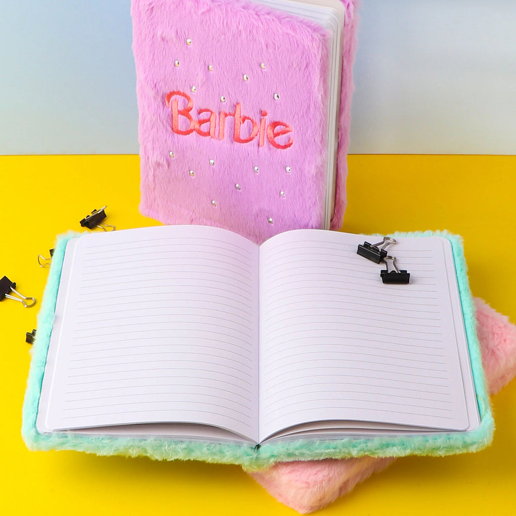 Barbie Pearl Fur Notebook Diary