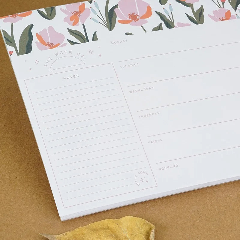 A4 Landscape Weekly Fresh Flower Desk Planner