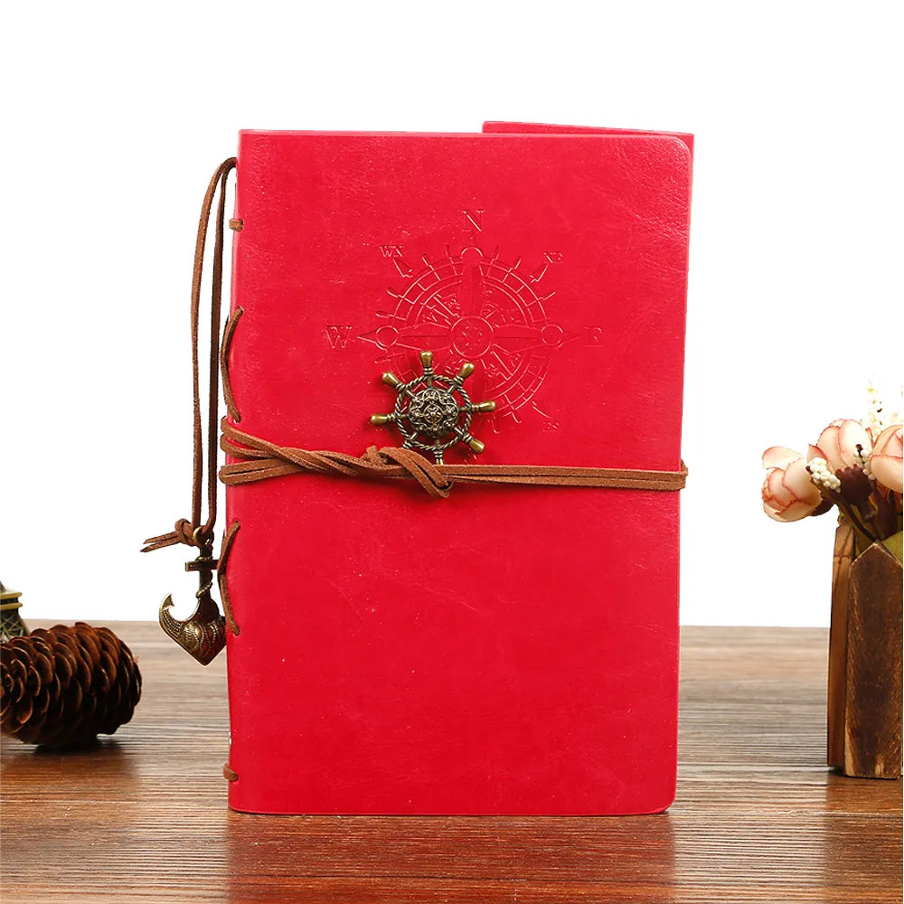 Retro Pirate Strap Leather Embossed Cover Journal
