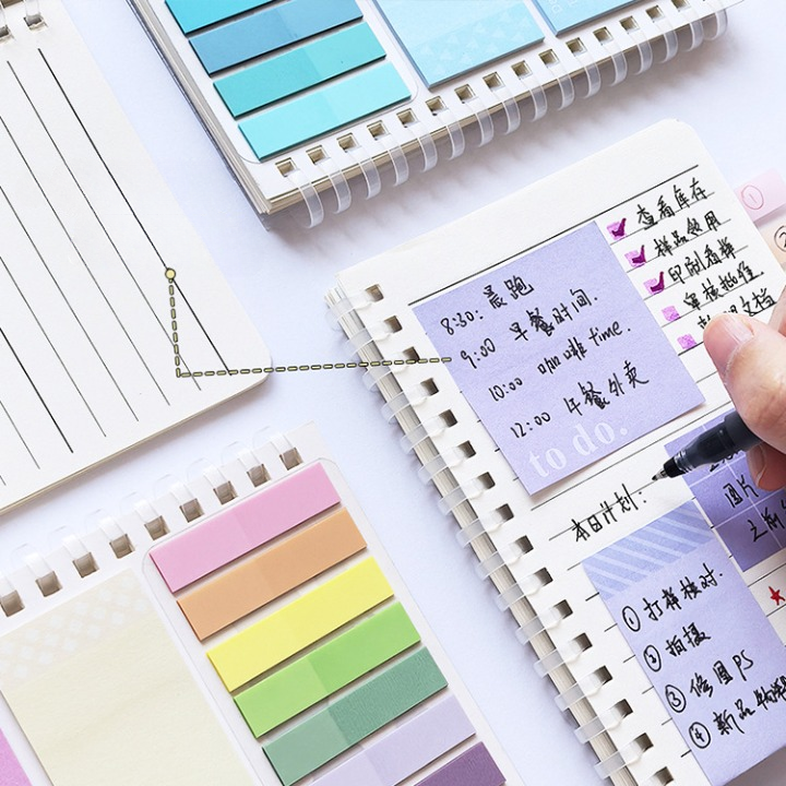 A6 Spiral Notebook with Multi-Color Tabbed Sticky Notes
