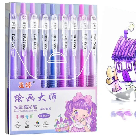 9 Color Aesthetic Pastel Gel Pen Set