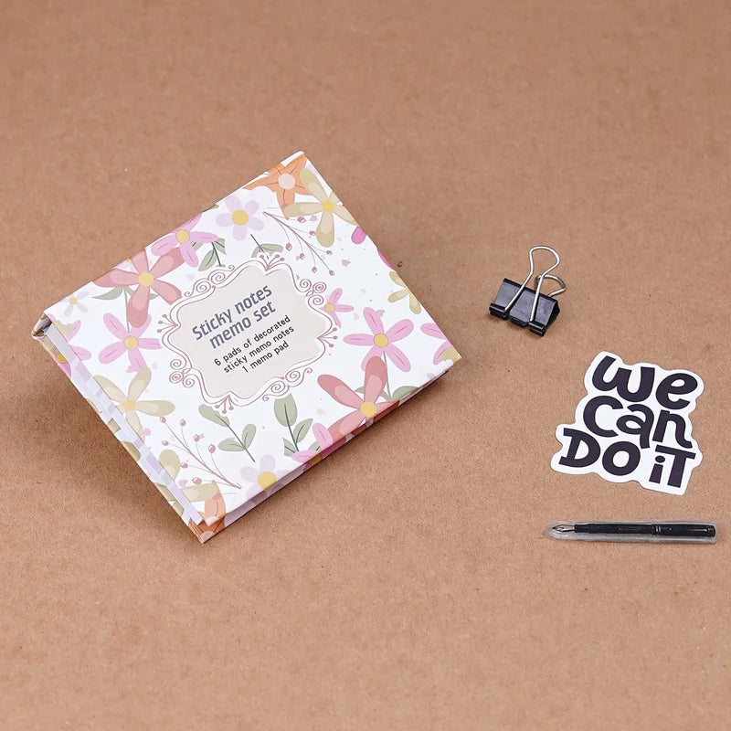 Aesthetic Flower Sticky Notes Memo Set
