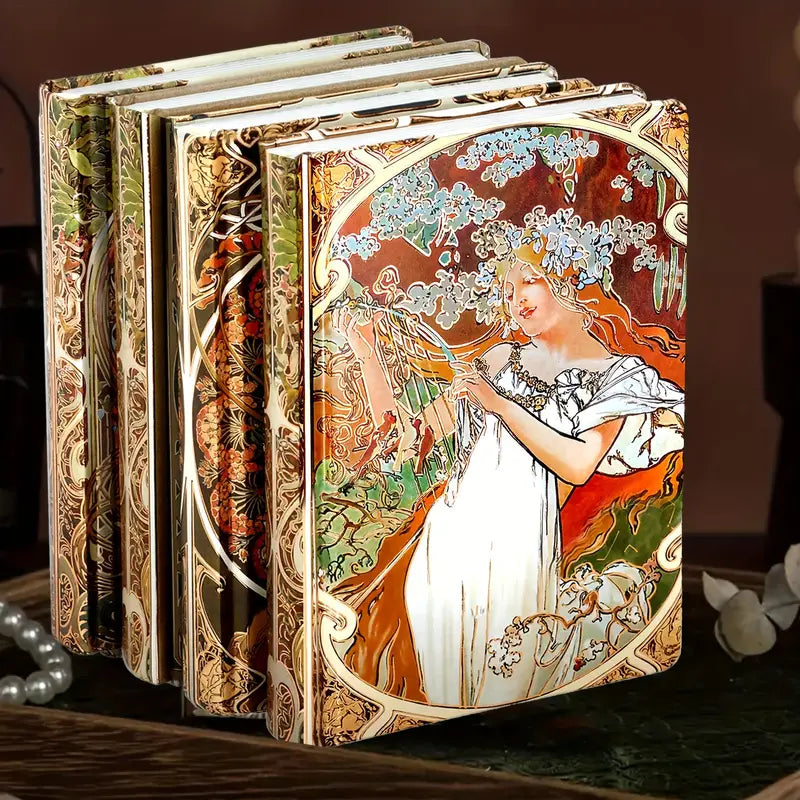 Alphonse Mucha Art Cover & Love Poems Theme Notebook Journal