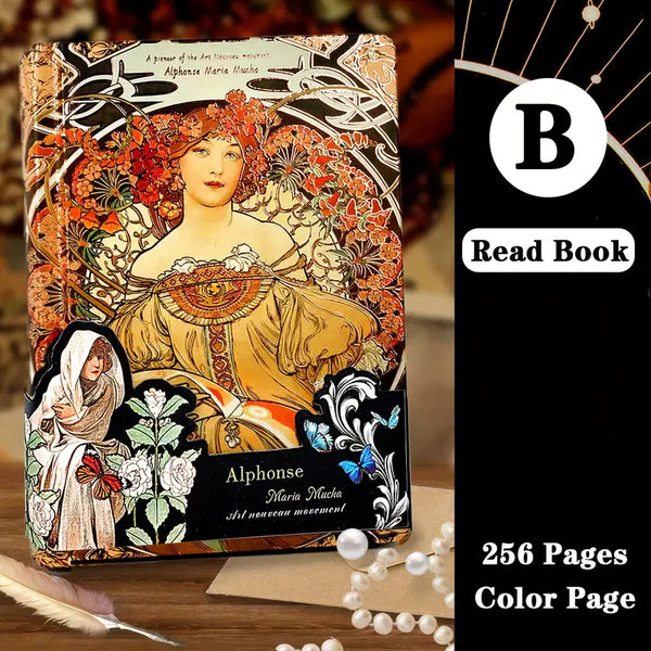 Alphonse Mucha Art Cover & Love Poems Theme Notebook Journal