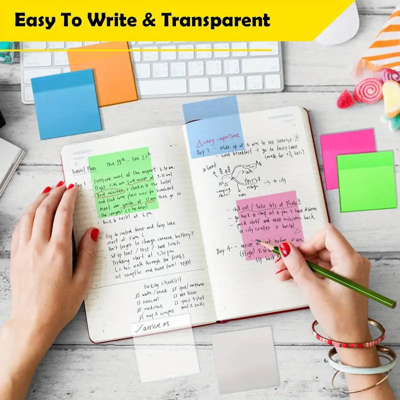Pastel Color Transparent Sticky Notes