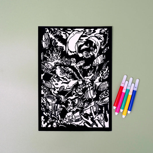 Assorted Velvet Art Sheet with Mini Markers