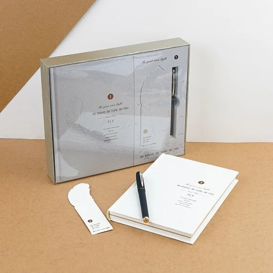 Be Your Own Feather Light Journal Gift Set Grey