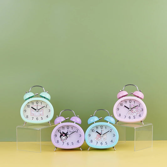 Bedside Sanrio Cartoon Bell Desk Table Clock with Alarm