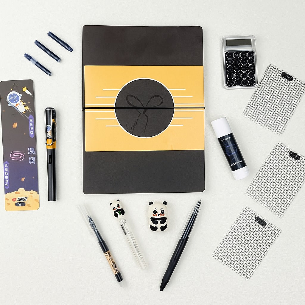 Black Notebook Stationery Gift Set