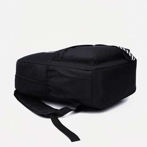 Black Luminous Logo Canvas Backpack Bag - 23