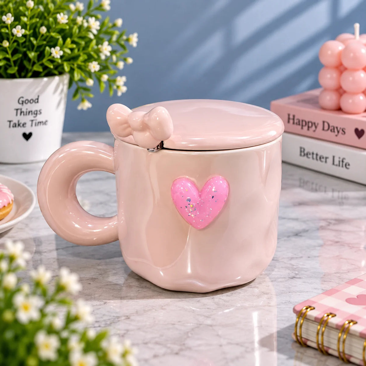 Blush Charm Ceramic Mug Set