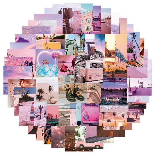 California Sunshine Scenery Graffiti Stickers