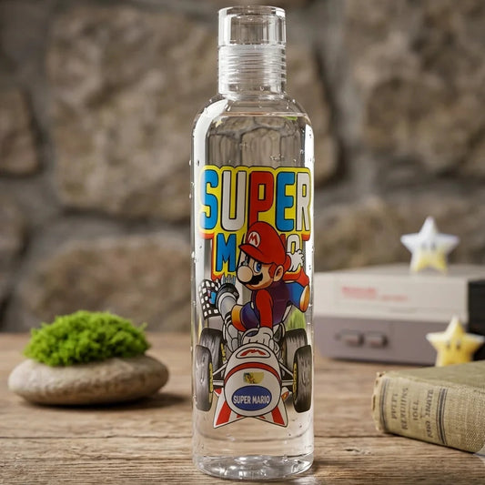 Cartoon Printed Transparent Water Bottle - Super Morio
