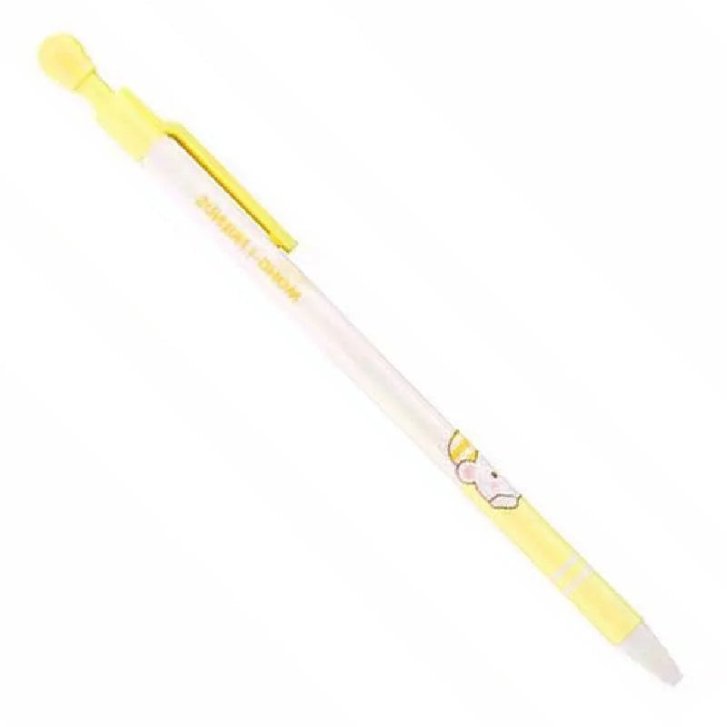 White and yellow pen on a white background