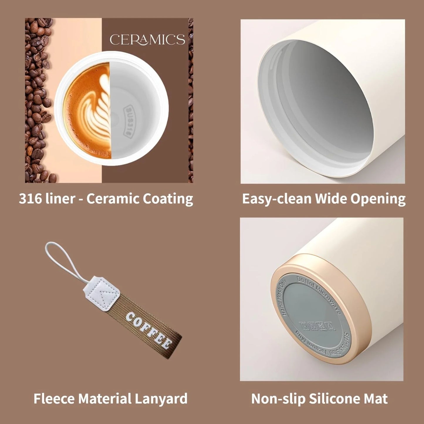 Solid Coffee Tumbler for Hot & Cold Drinks