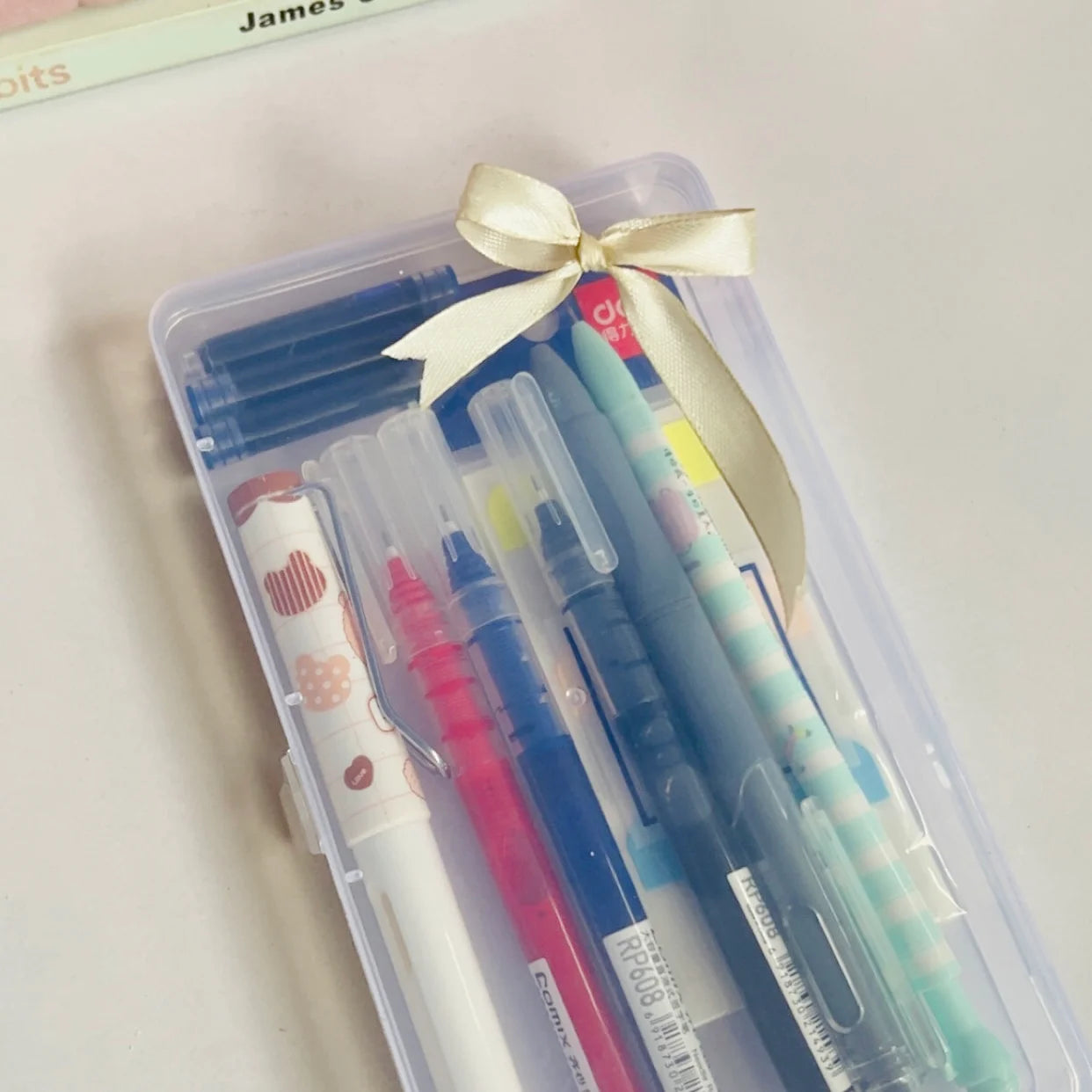 Clear PVC Pencil Case with Stationery