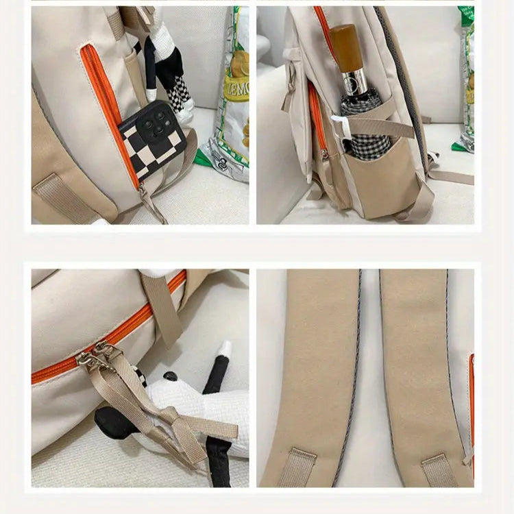 Color Block Large Capacity Schoolbags and Backpack