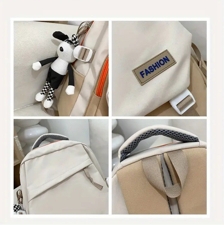 Color Block Large Capacity Schoolbags and Backpack