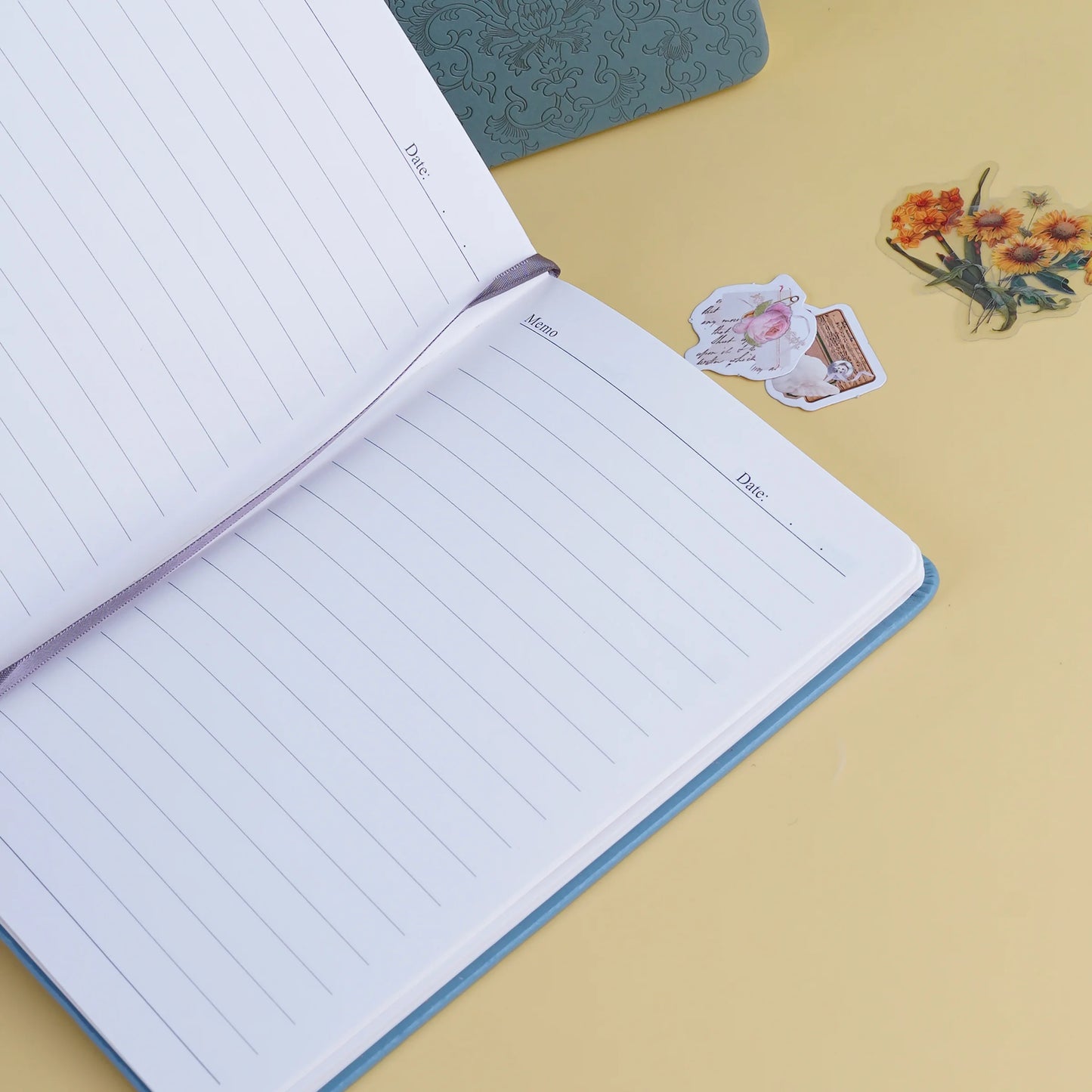 Morning Flowers Lined Diary Notebook