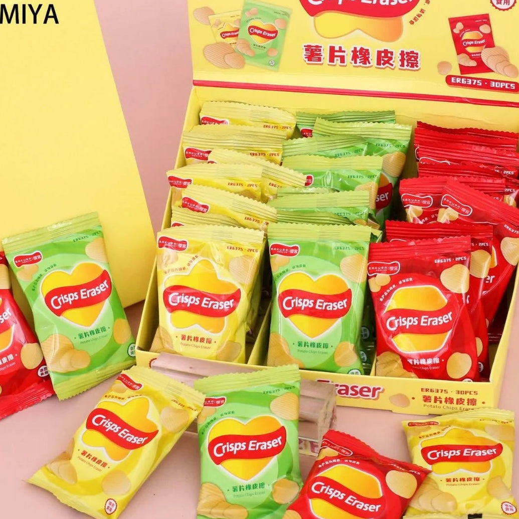 Creative Potato Chips Shape Eraser Pack