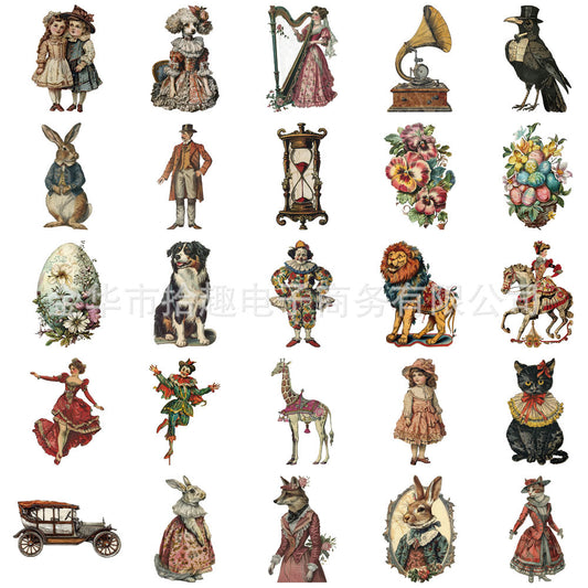 Creative Victorian-era PET transparent Sticker.