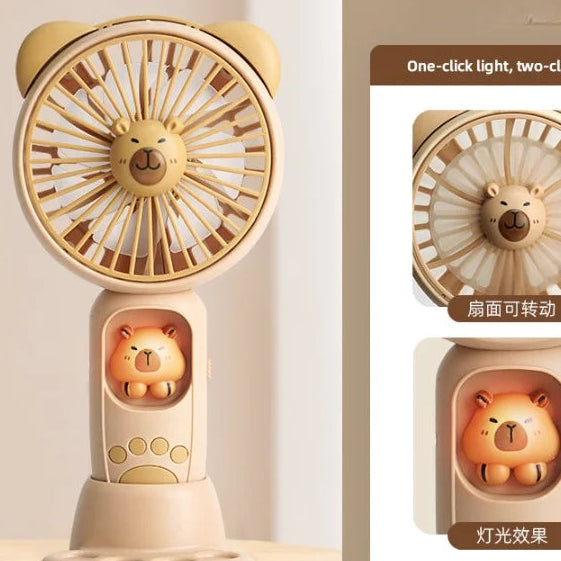Bear Portable Rechargeable Mini Fan with Light