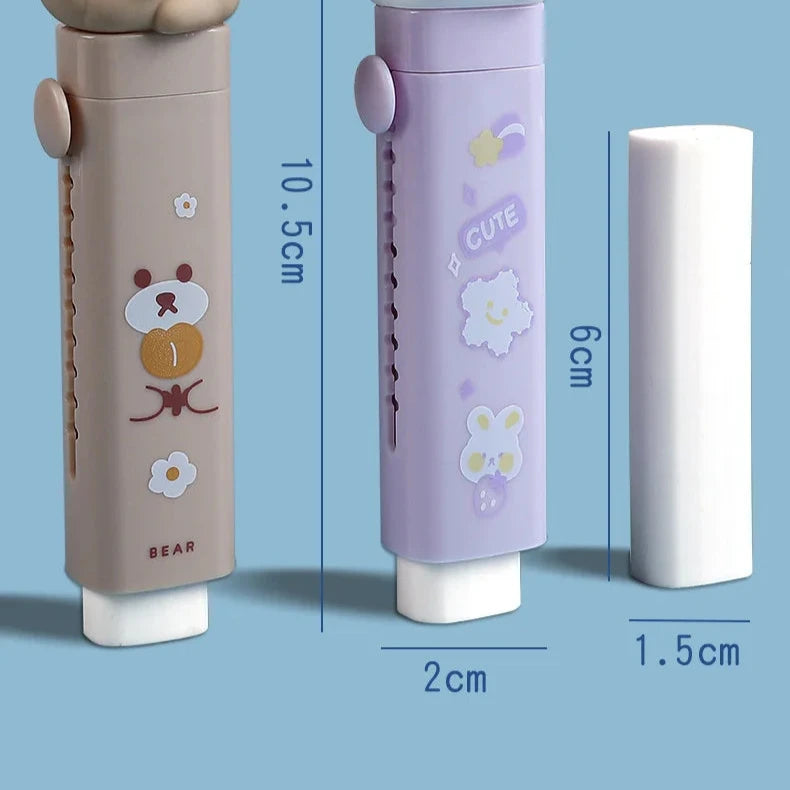Cute Cartoon Retractable Pull n Push Eraser