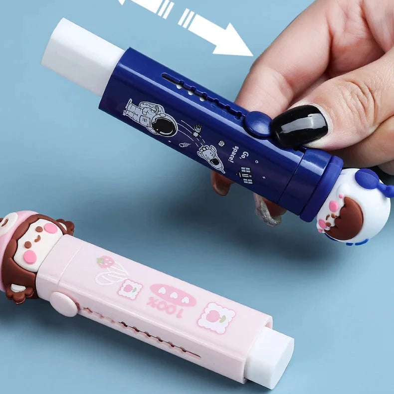 Cute Cartoon Retractable Pull n Push Eraser