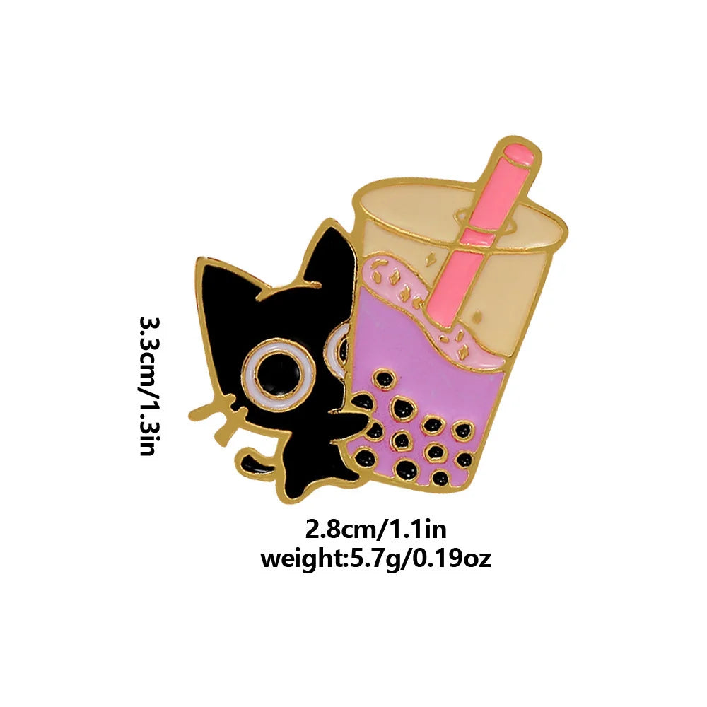 Enamel Pin - Cat with Cup