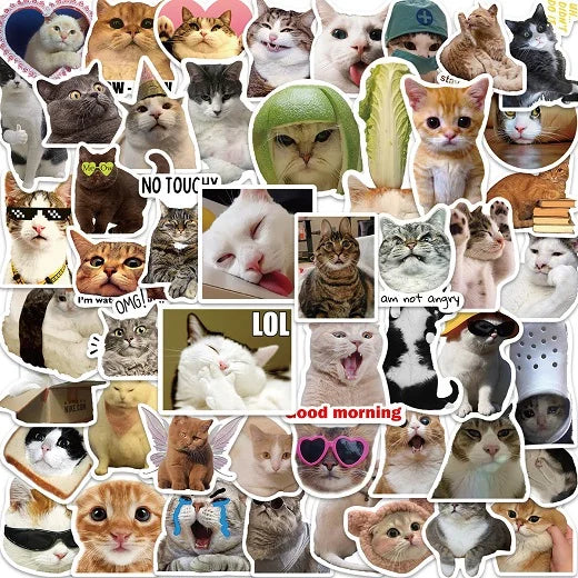 Cute Cats Stickers Pack - Set of 50