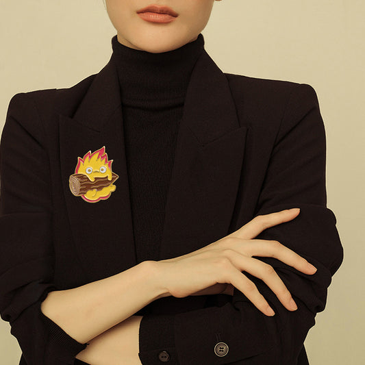 Calcifer Firefighter Elf Brooch